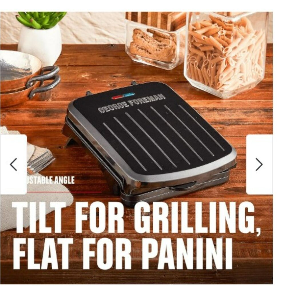 George Foreman - Plate Electric Indoor Grill & Panini Press - Black - NWT - Picture 3 of 5